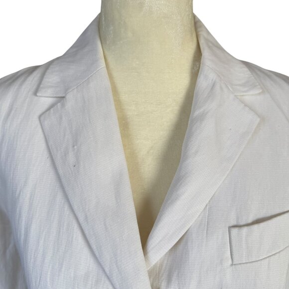 VINCE white collared long sleeve jacket blazer women's size 4 - Picture 5 of 8